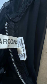 Comme Des Garcons S/S Square-Neck Puff-Sleeve Sheer Belted Dress