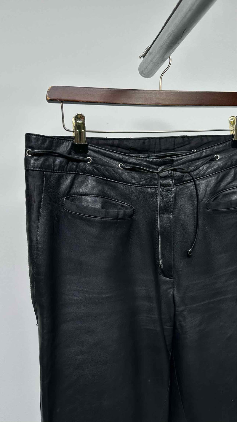 Fendi Drawsring Leather Cargo Pants