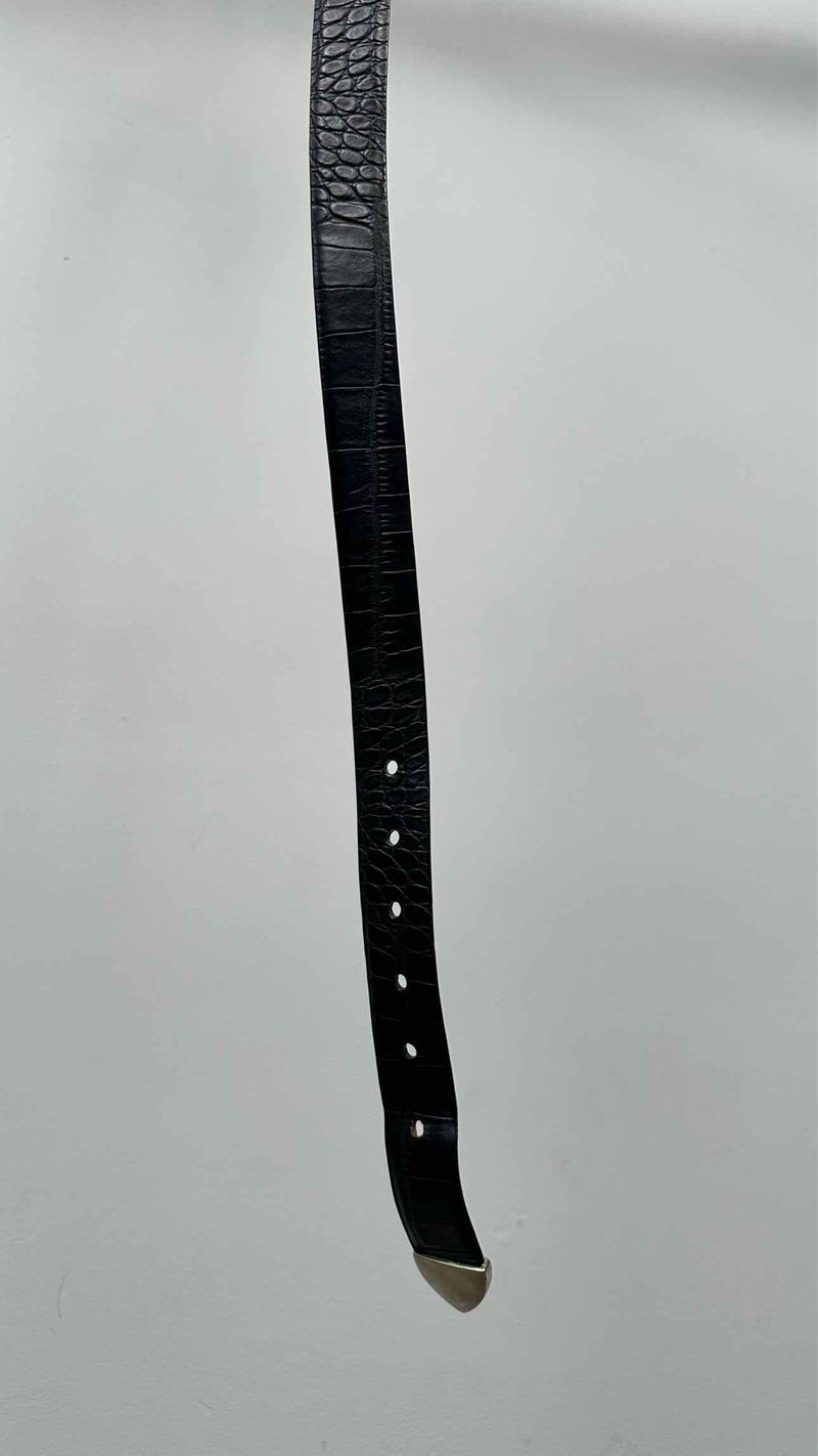 Giorgio Armani Crocodile Embossed Leather Belt