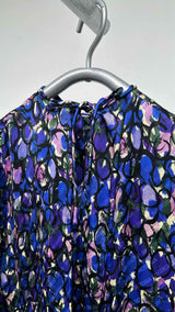 Balenciaga L/S Printed Silk Maxi Dress