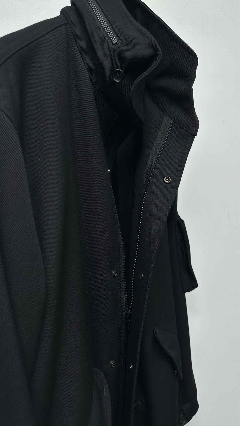 Yohji Yamamoto Pour Homme Wool Gabadine Hooded Mods Coat
