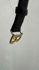Burberry B-Buckle Croco-Embossed Leather Belt