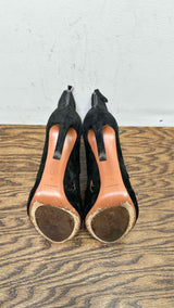 Alaia Suede Lazer-cut Heel Boots