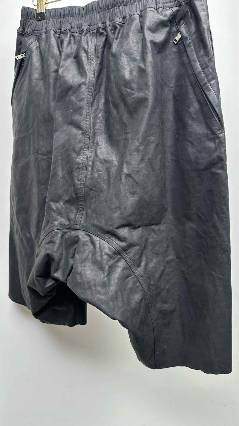 Rick Owens Basket Swingers Leather Shorts