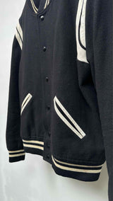 Saint Laurent Leather-trim Teddy Varsity Jacket