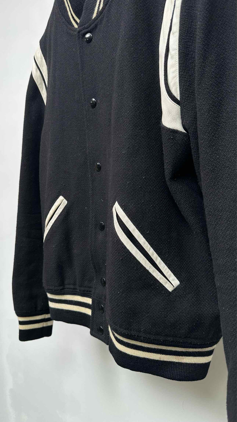 Saint Laurent Leather-trim Teddy Varsity Jacket