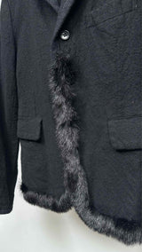 Black Comme Des Garçons Faux-Fur Wool Jacket