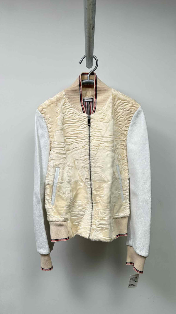 Thom Browne Karakul Letaher Varsity Jacket