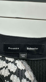 Proenza Schouler Asymmetrical Pleated Printed Long Skirt