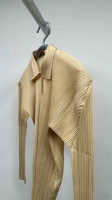 Pleats Please L/S Pleated Polo Shirt