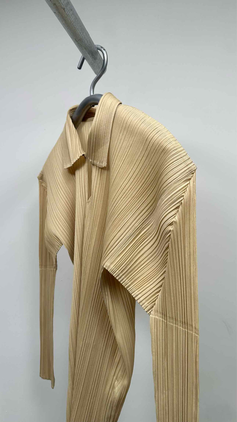 Pleats Please L/S Pleated Polo Shirt