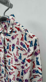 PRADA Rabbit Printed Silk Shirt
