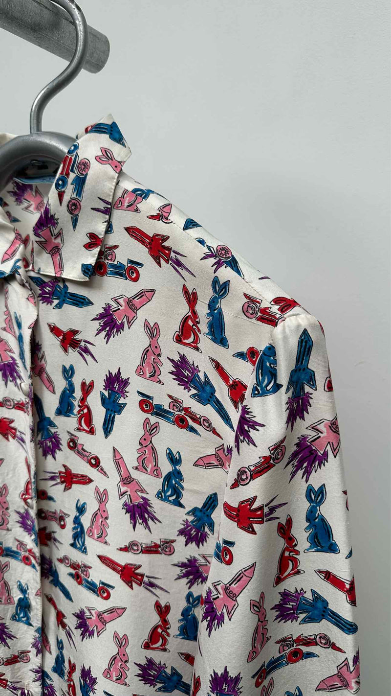 PRADA Rabbit Printed Silk Shirt