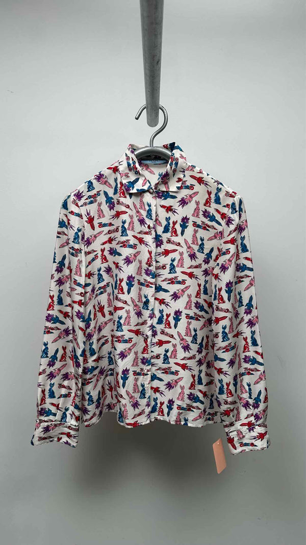 PRADA Rabbit Printed Silk Shirt