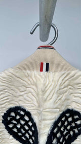 Thom Browne Karakul Letaher Varsity Jacket