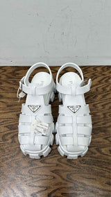 PRADA Soft Cage Blanco Sandals
