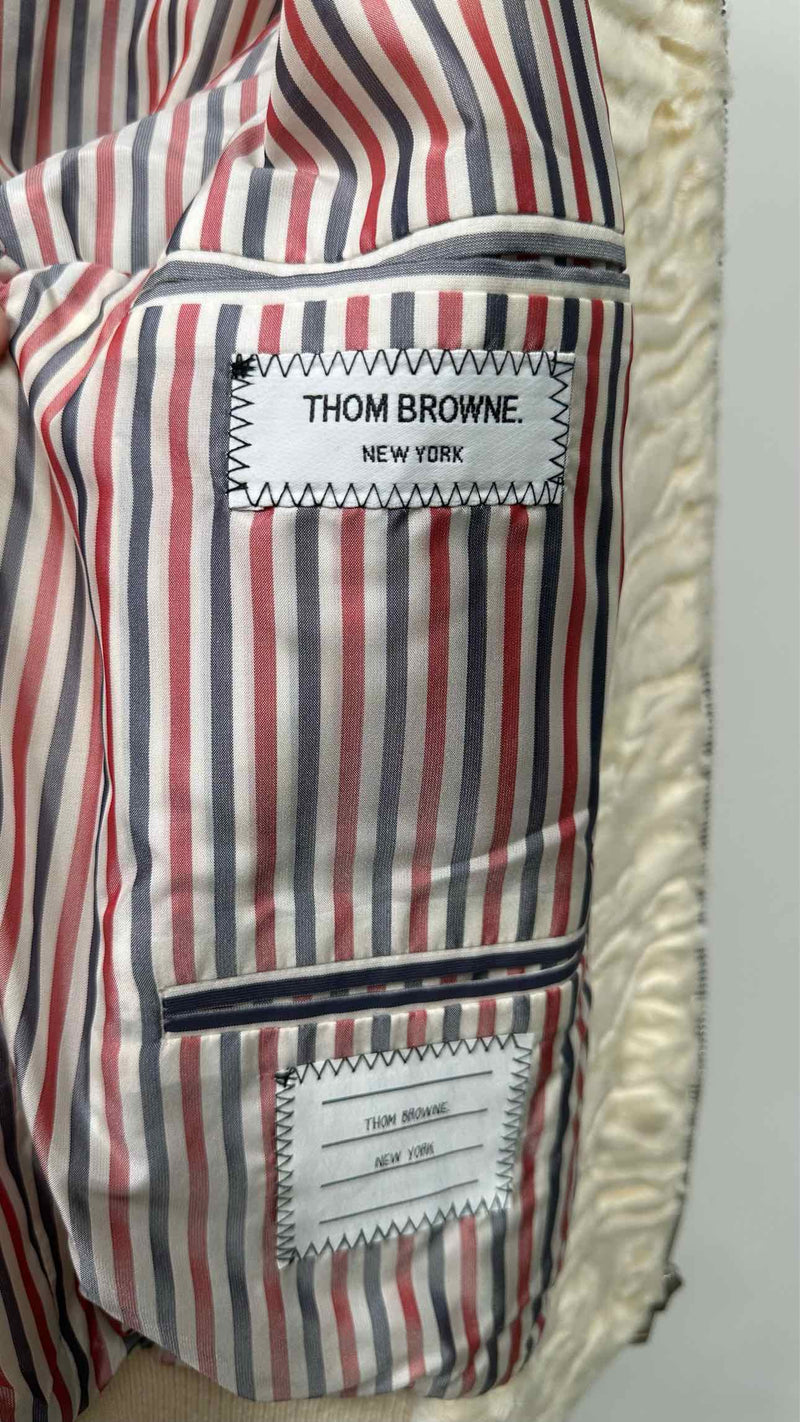 Thom Browne Karakul Letaher Varsity Jacket