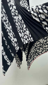 Proenza Schouler Asymmetrical Pleated Printed Long Skirt
