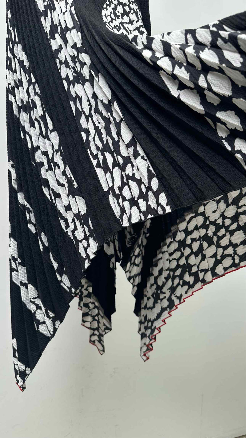 Proenza Schouler Asymmetrical Pleated Printed Long Skirt