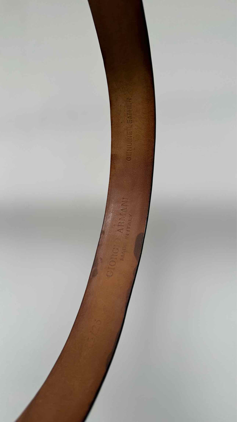 Giorgio Armani Crocodile Embossed Leather Belt