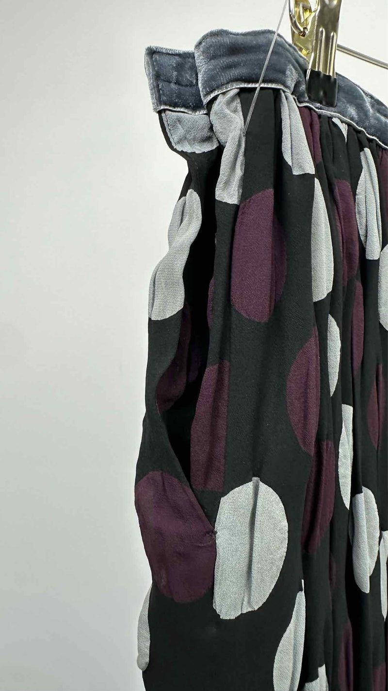 Y's Asymmetrical Polka-dot Layered Skirt