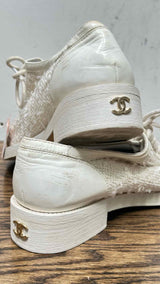 Chanel Tweed Patent Leather Sneakers