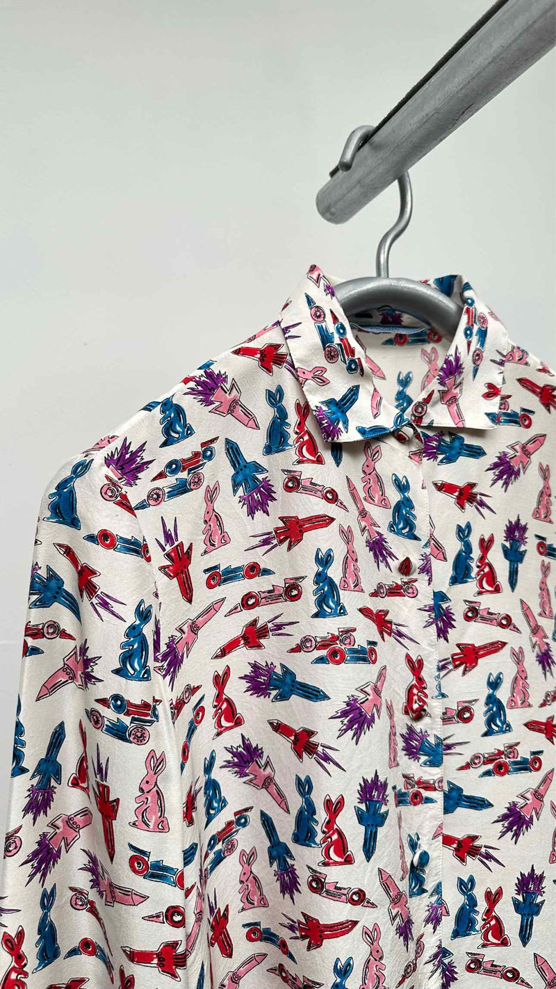 PRADA Rabbit Printed Silk Shirt