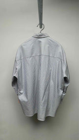 Victoria Beckham L/S Oversized Initial Stripe Embroidered Shirt