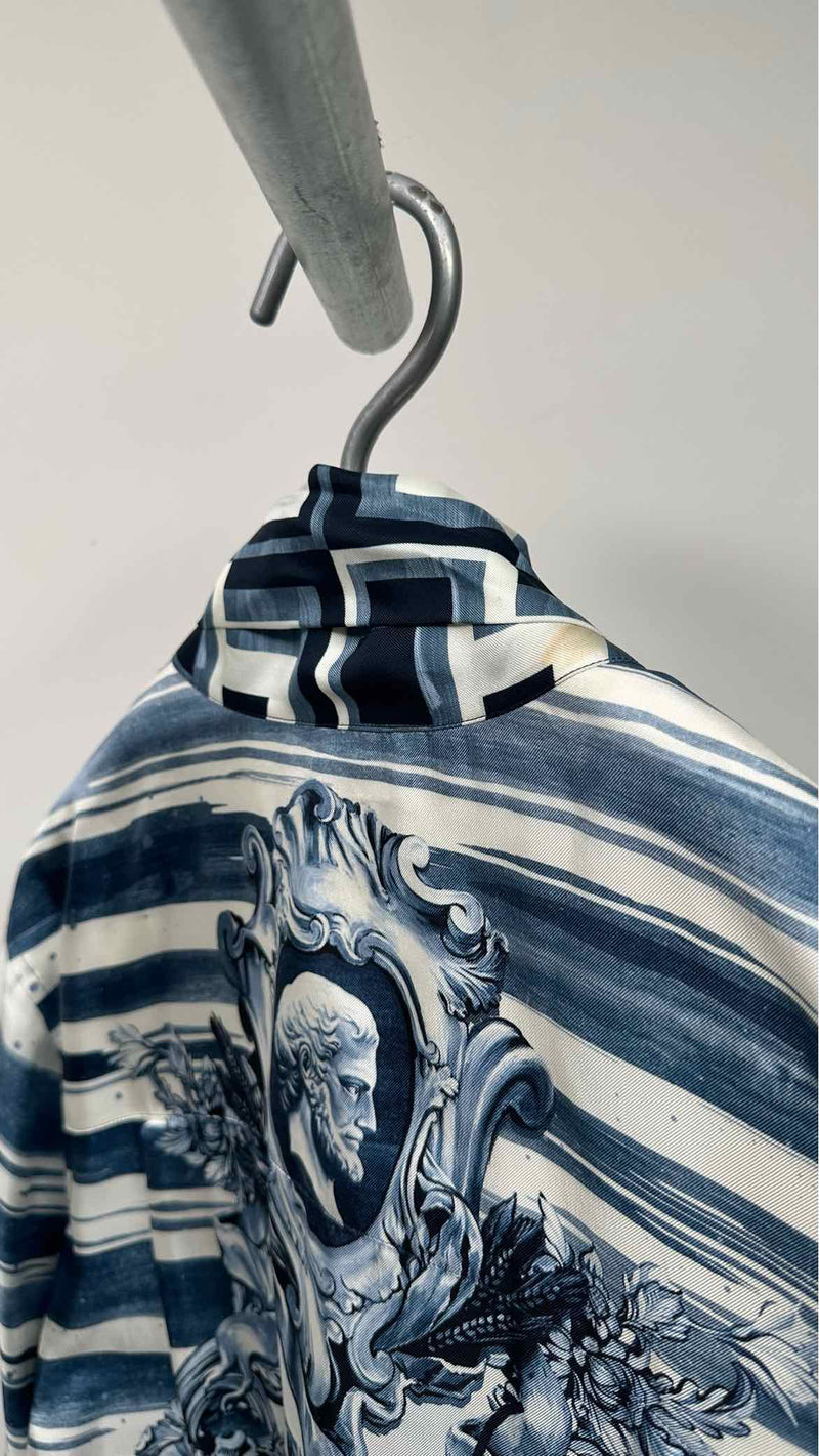 Dolce & Gabbana Half-sleeve Front-tie Printed Shirt