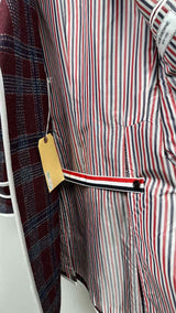 Thom Browne Double-Breats Plaid Trech Coat