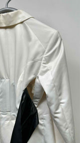 Comme Des Garcons Belt-datailed Tow-tone Tuxede Jacket