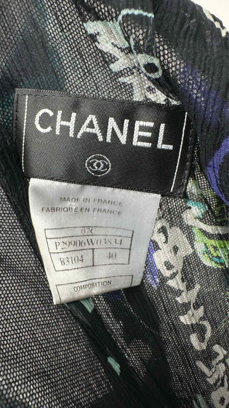 Chanel N/S Graffiti-mesh Tweed Hybrid Dress