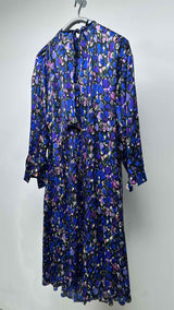 Balenciaga L/S Printed Silk Maxi Dress