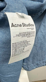 Acne Studios Back Logo Stamp Denim Linen Shirt