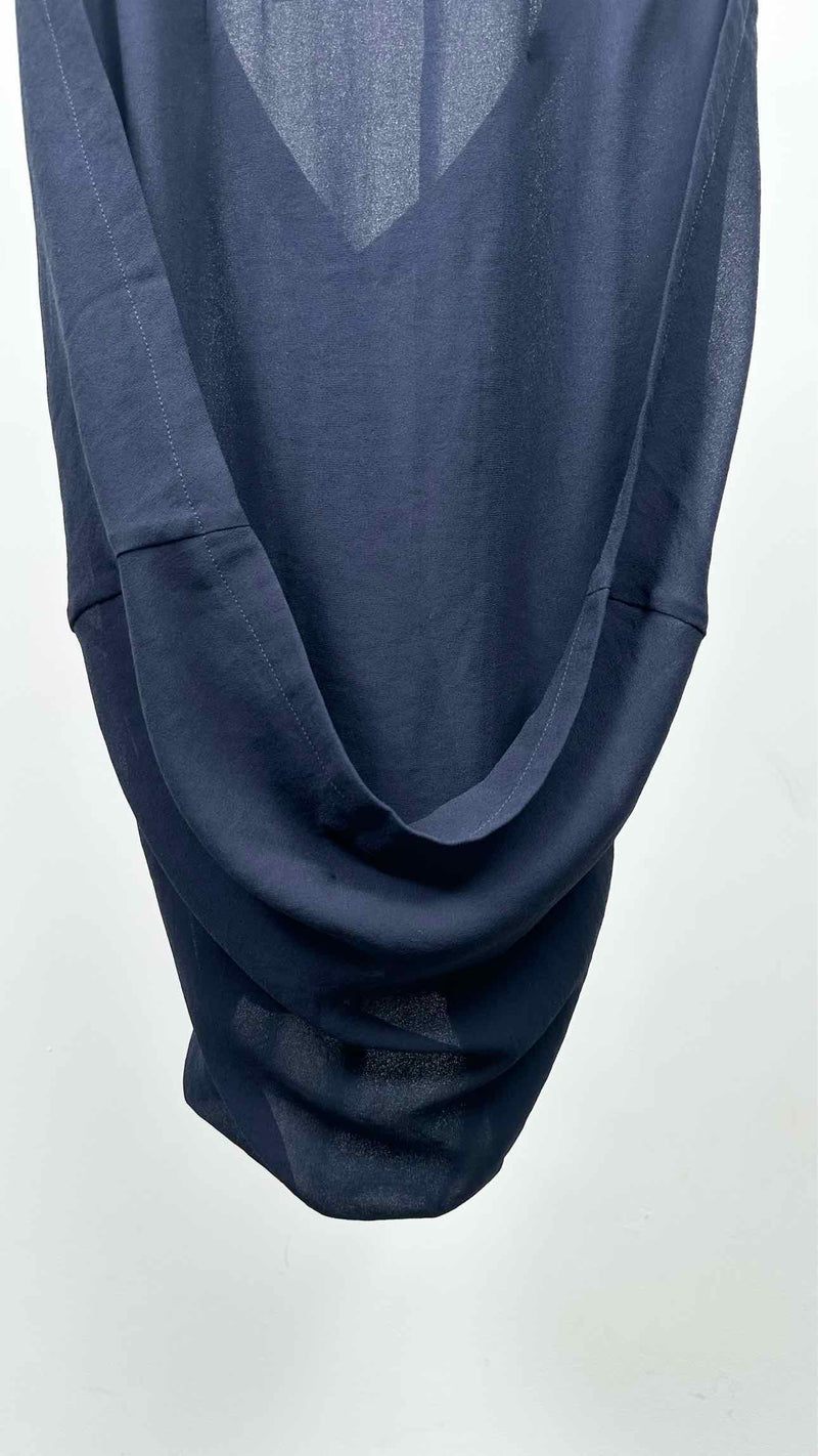 Black Comme Des Garçons Satin Sheer Double Layer Wrap Skirt