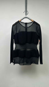 Comme Des Garcons L/S Sheer Knit Hybrid Top