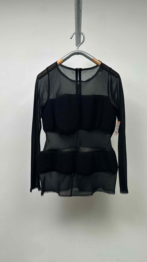 Comme Des Garcons L/S Sheer Knit Hybrid Top