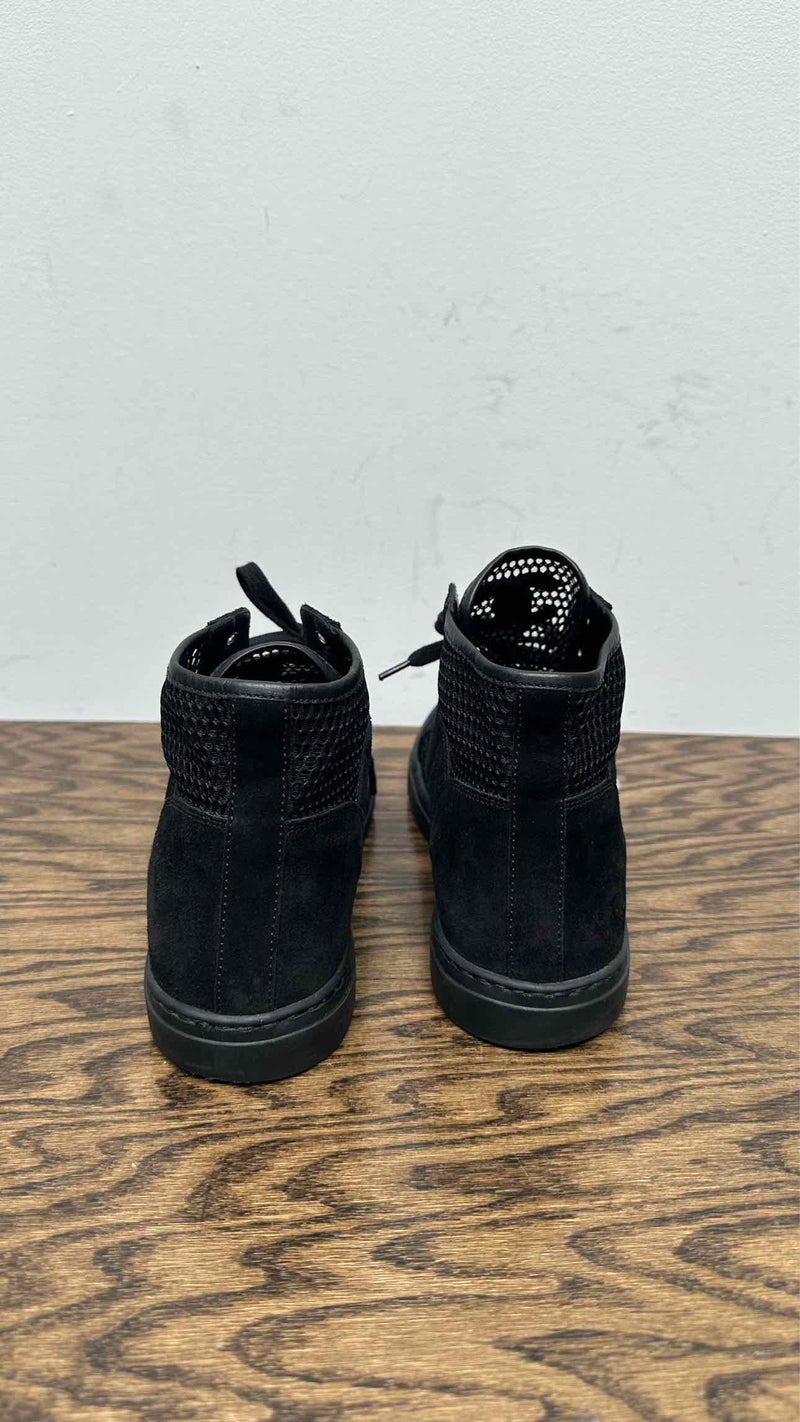 Chanel CC Logo Suede Mesh High-Top Sneakers