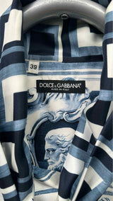 Dolce & Gabbana Half-sleeve Front-tie Printed Shirt