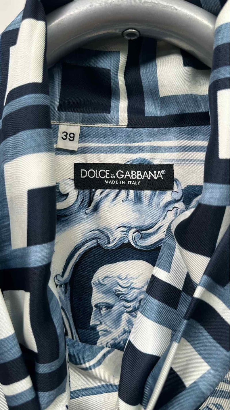 Dolce & Gabbana Half-sleeve Front-tie Printed Shirt