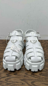 PRADA Soft Cage Blanco Sandals