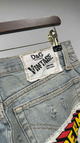 Dolce & Gabbana X DC Comics Distressed Superman Patch Jeans