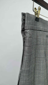 Comme des Garcons Black Houndstooth Pleated Long Skirt