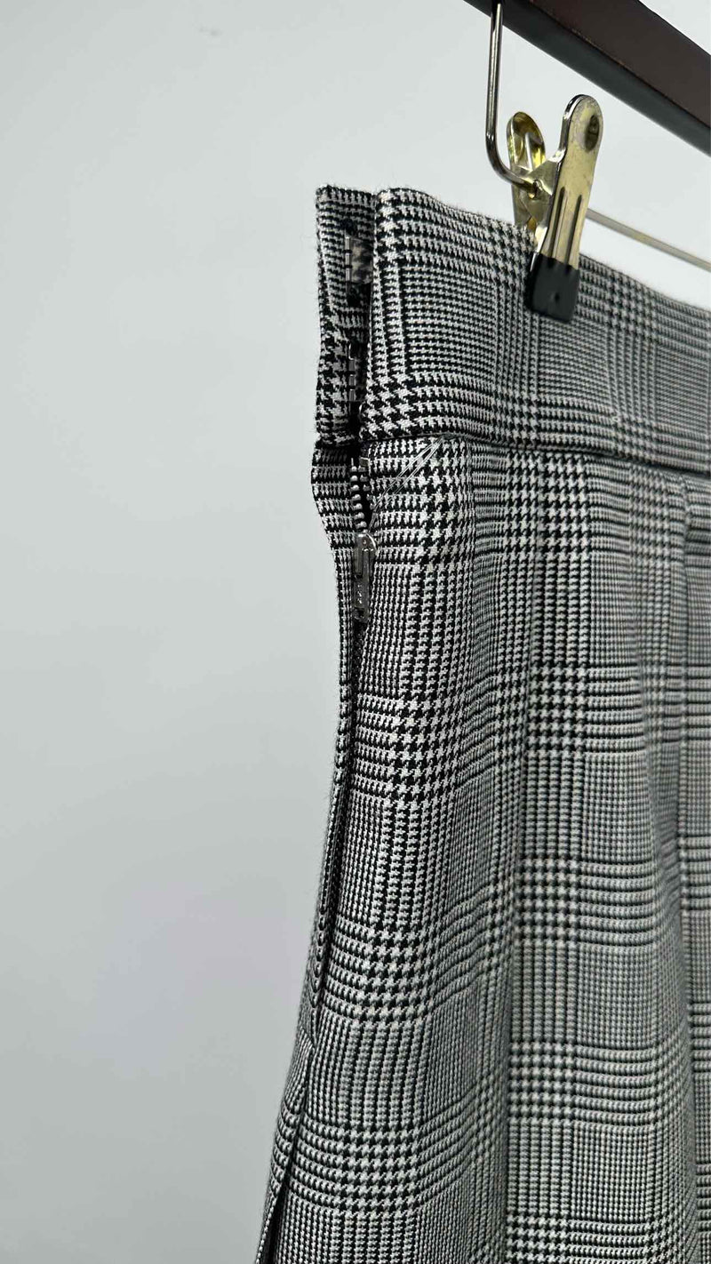 Comme des Garcons Black Houndstooth Pleated Long Skirt
