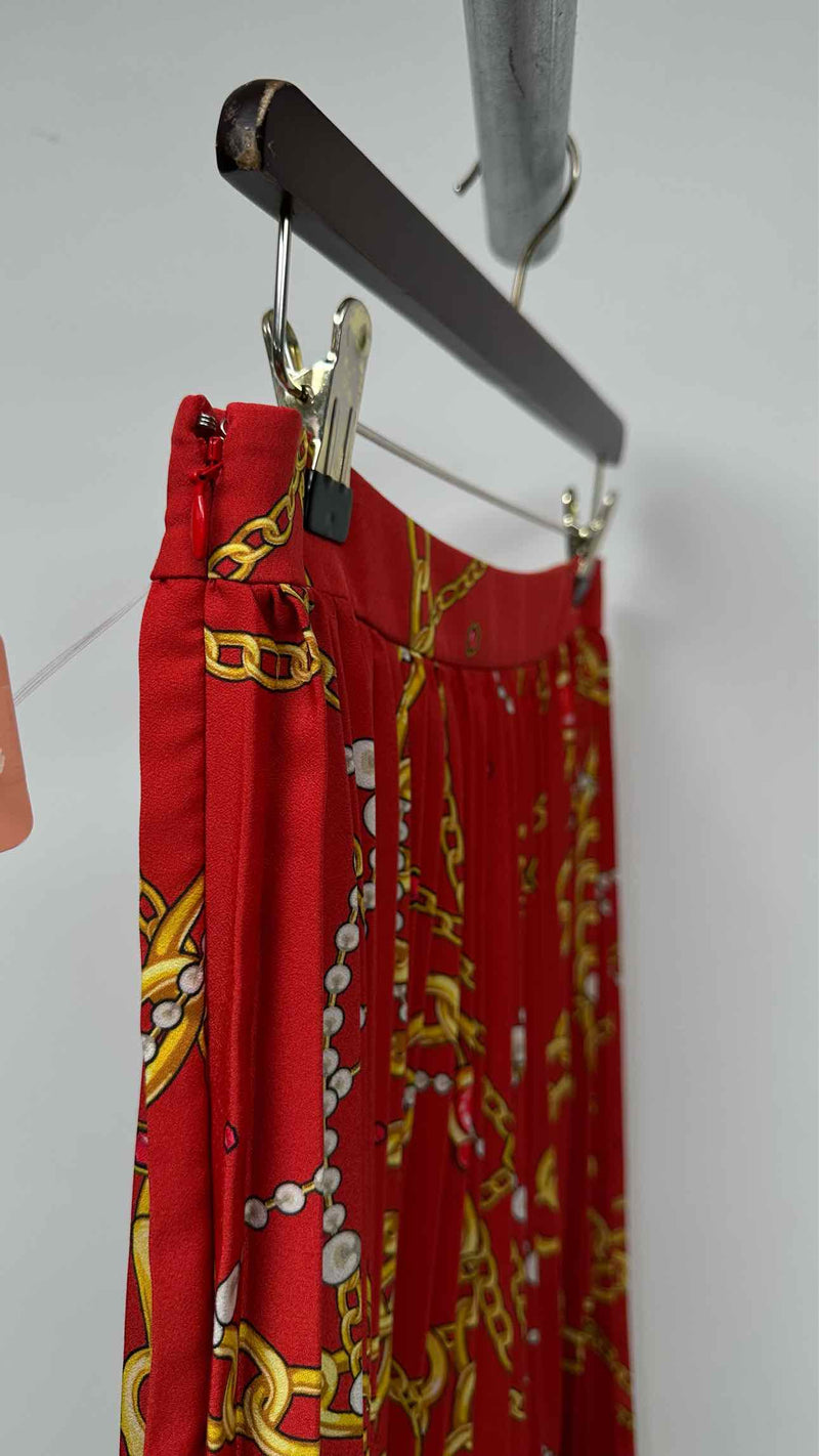 Balenciaga Printed Pleated Skirt
