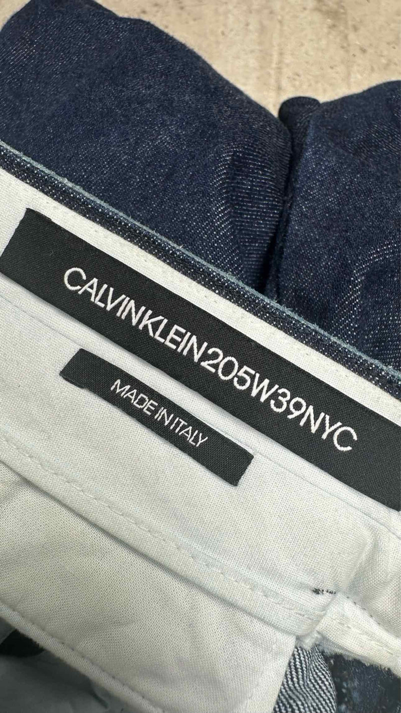 Calvin Klein 205W39NYC Center-Seam Side-Velvet Jeans