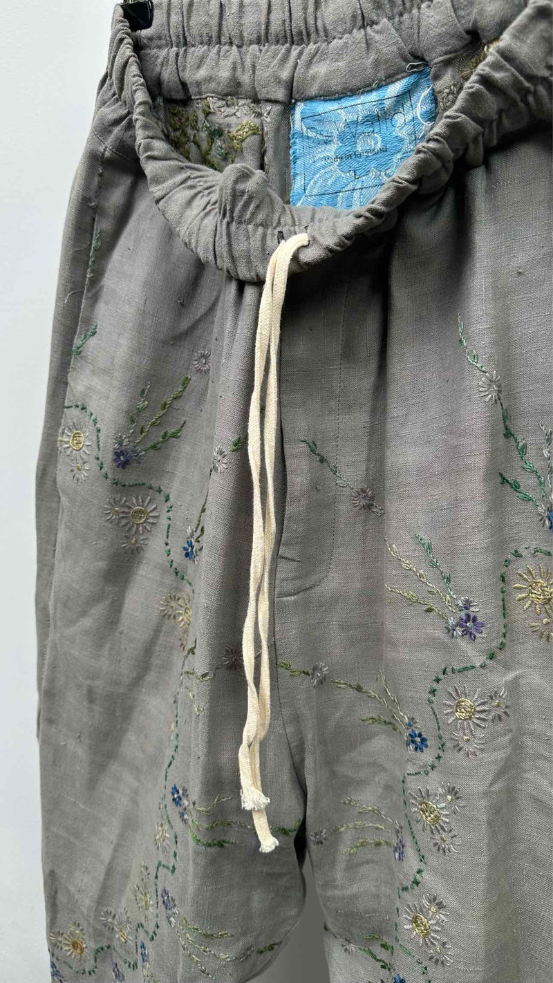By Walid Floral-embroidered Easy Pants
