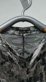 Isabel Marant L/S Floral Glitter Gathered Top