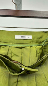 PRADA Pleated Belted Wide Skirt
