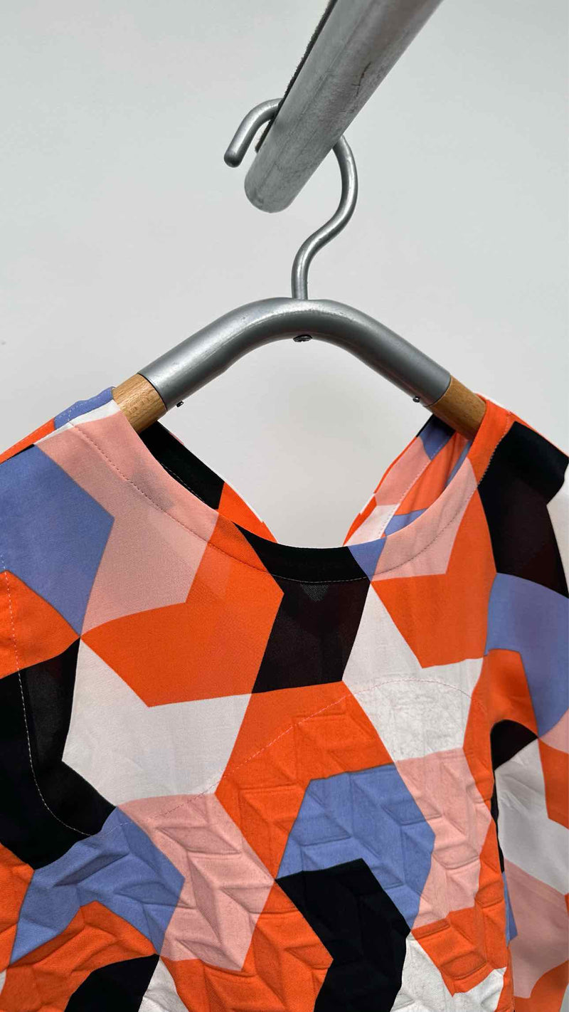 Issey Miyake S/S Asymmetrical Geometric Strech Pleats Top